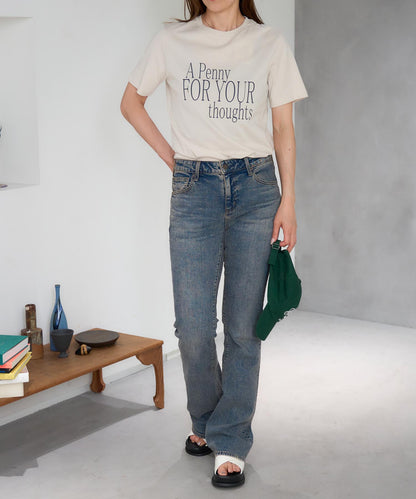 'THOUGHTS' ロゴ 半袖サイロTシャツ/コットンTシャツ