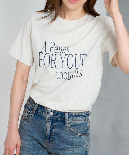 'THOUGHTS' ロゴ 半袖サイロTシャツ/コットンTシャツ