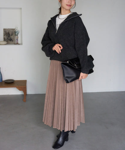 ポンチスエードプリーツスカート