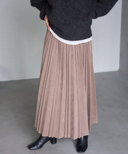 ポンチスエードプリーツスカート
