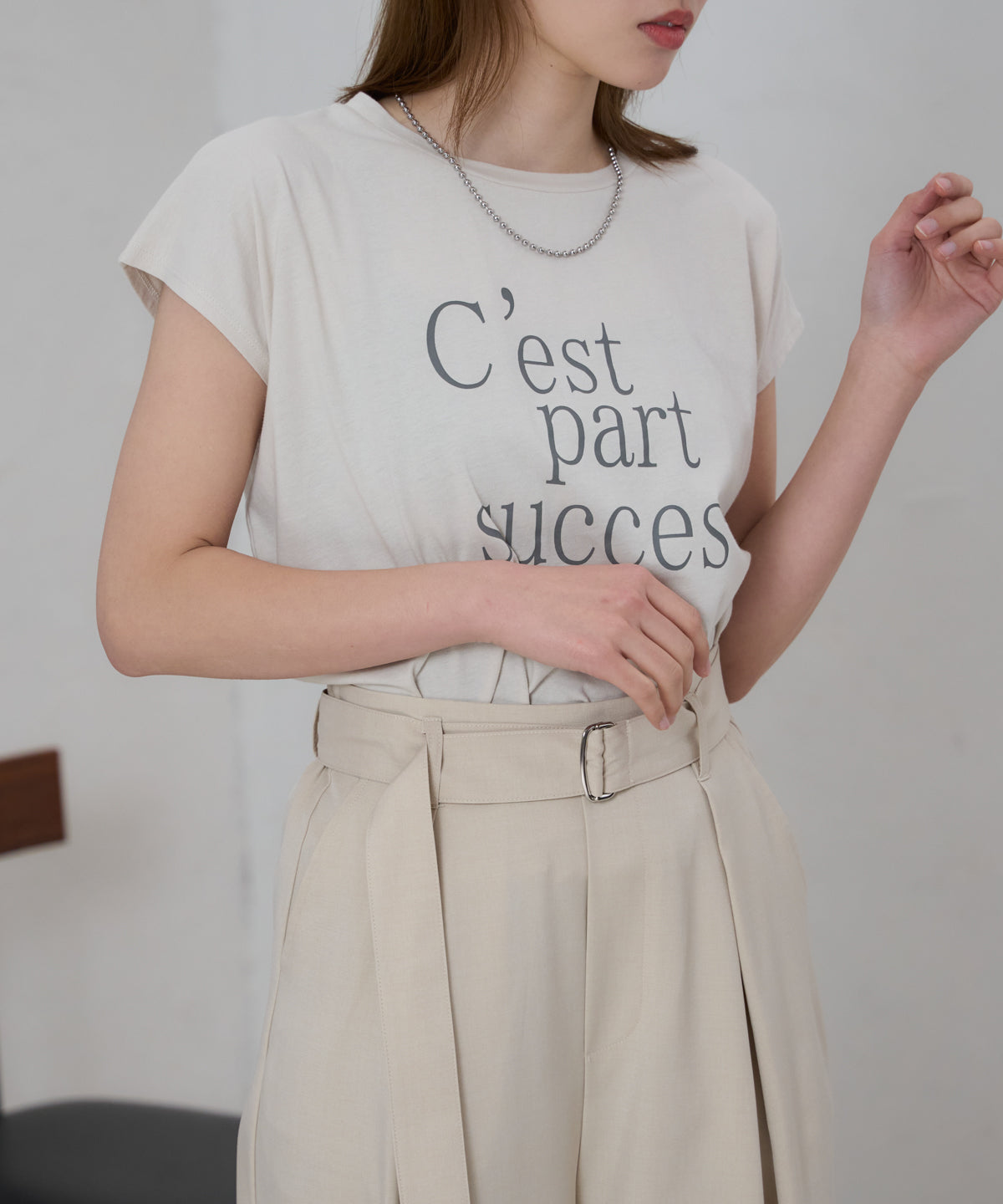 フロントロゴ フレンチスリーブTシャツ/サイロ コットンTシャツ