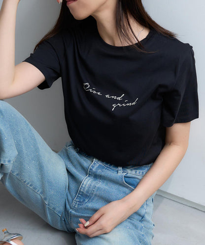 手描き風ロゴ 半袖サイロTシャツ/コットンTシャツ