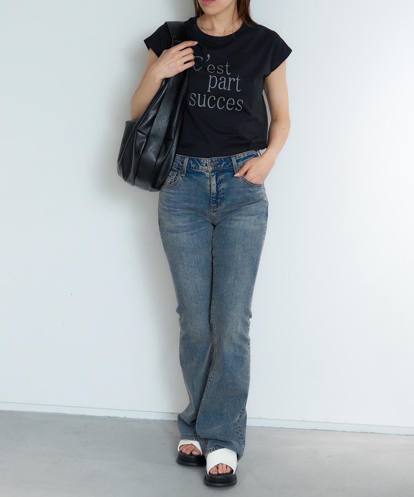 フロントロゴ フレンチスリーブTシャツ/サイロ コットンTシャツ