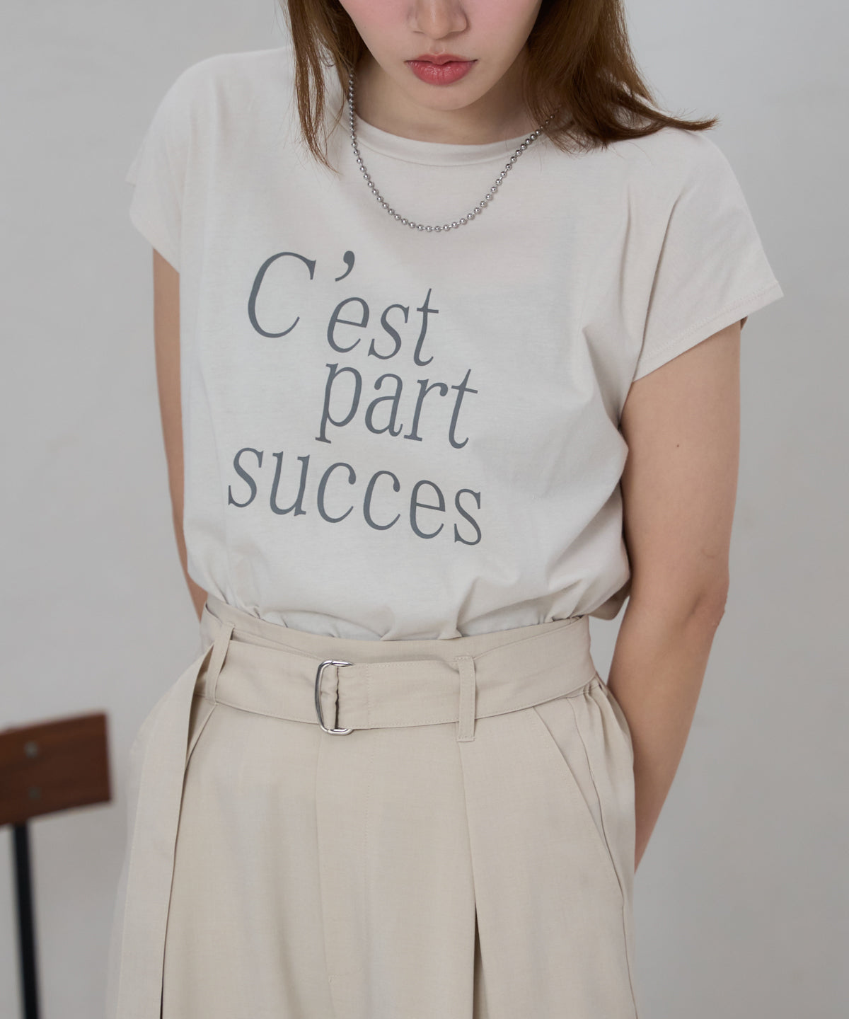 フロントロゴ フレンチスリーブTシャツ/サイロ コットンTシャツ