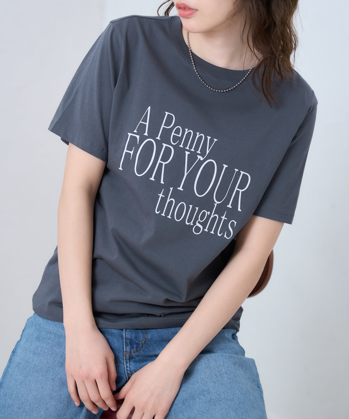 'THOUGHTS' ロゴ 半袖サイロTシャツ/コットンTシャツ