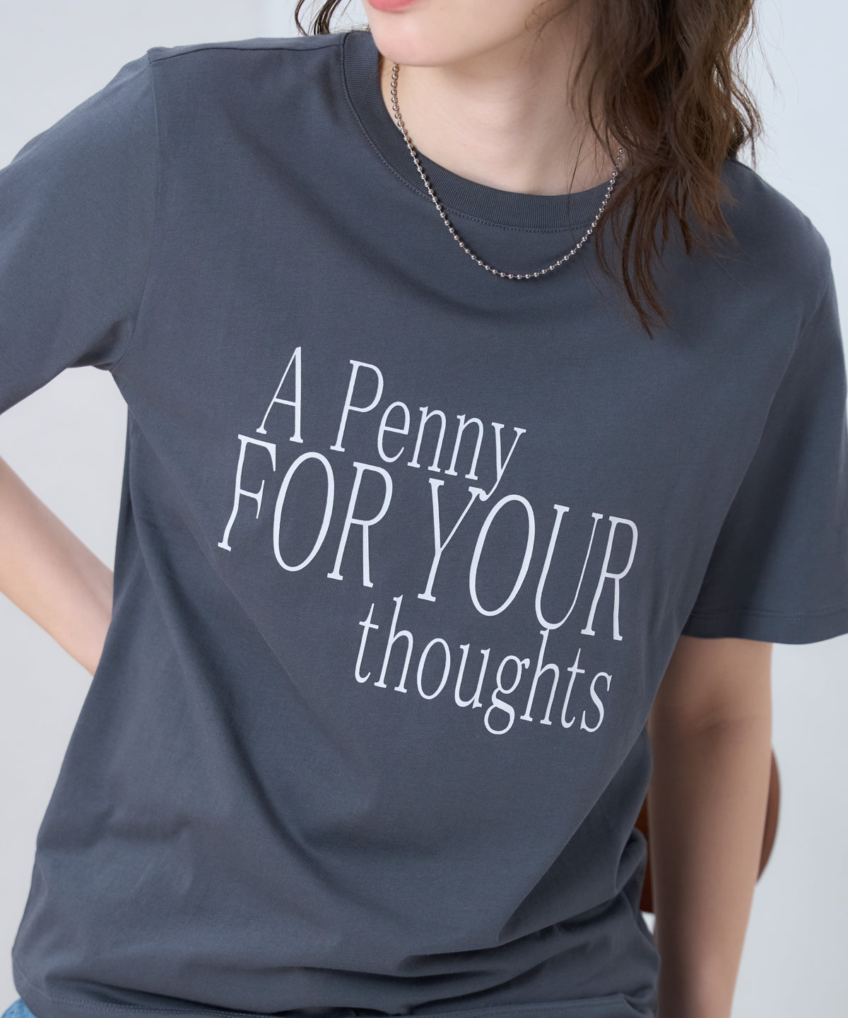 'THOUGHTS' ロゴ 半袖サイロTシャツ/コットンTシャツ