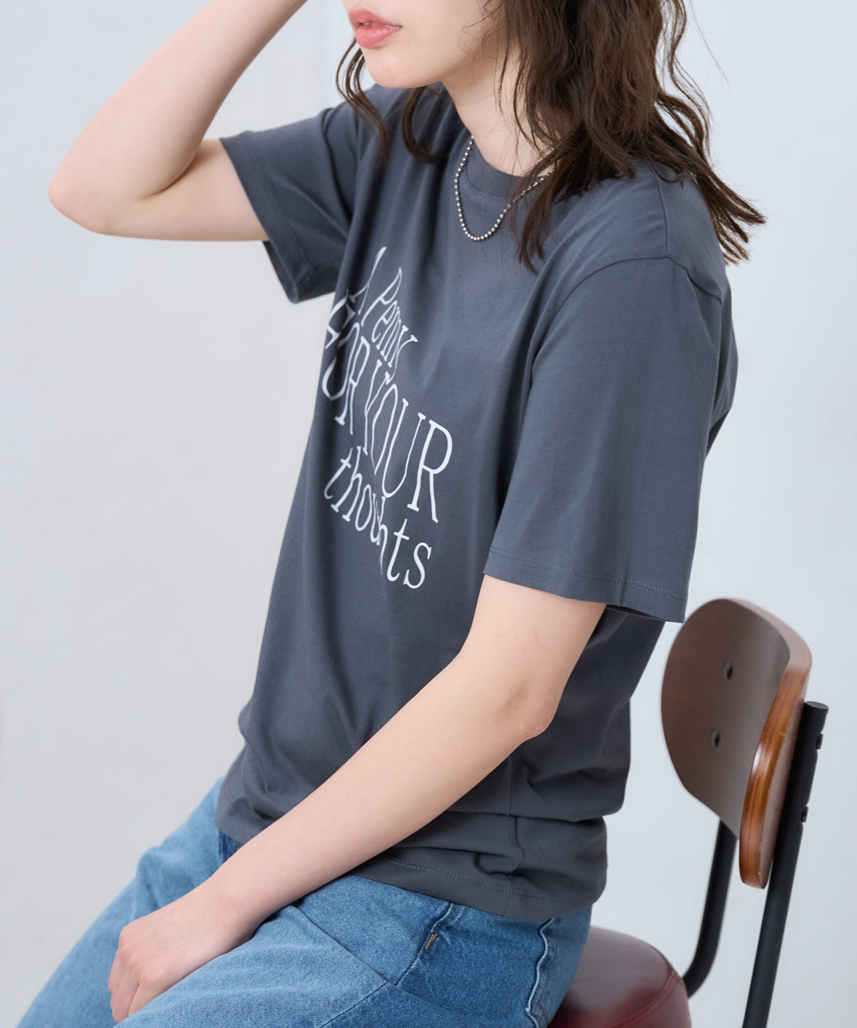 'THOUGHTS' ロゴ 半袖サイロTシャツ/コットンTシャツ