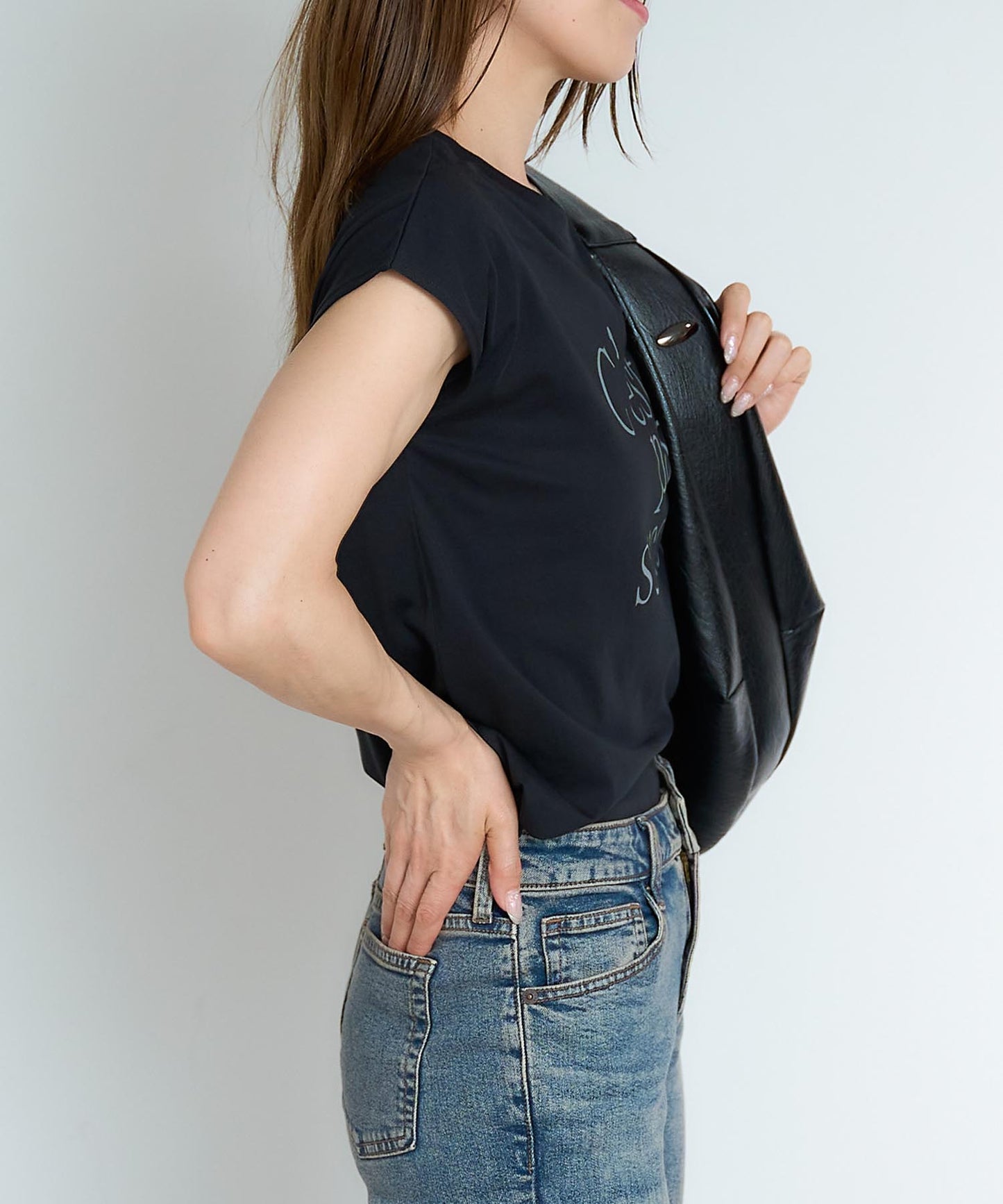 フロントロゴ フレンチスリーブTシャツ/サイロ コットンTシャツ