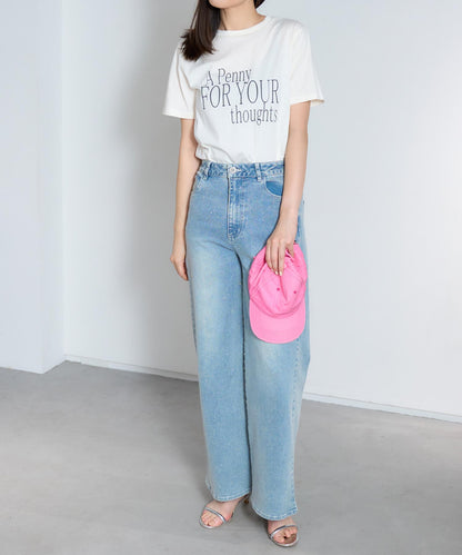 'THOUGHTS' ロゴ 半袖サイロTシャツ/コットンTシャツ
