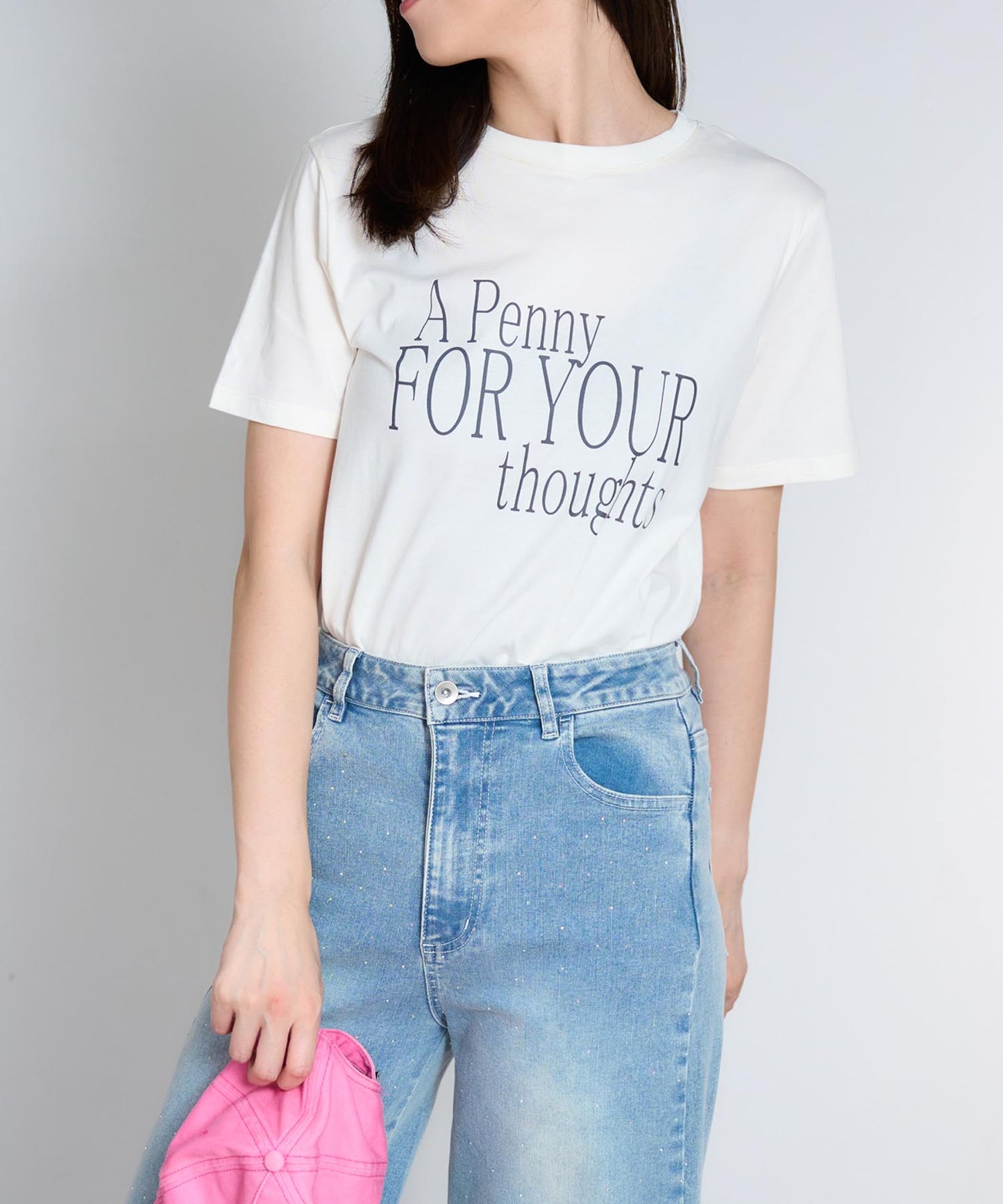 'THOUGHTS' ロゴ 半袖サイロTシャツ/コットンTシャツ