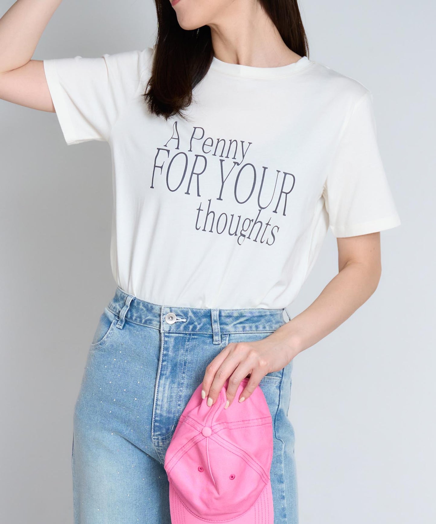 'THOUGHTS' ロゴ 半袖サイロTシャツ/コットンTシャツ