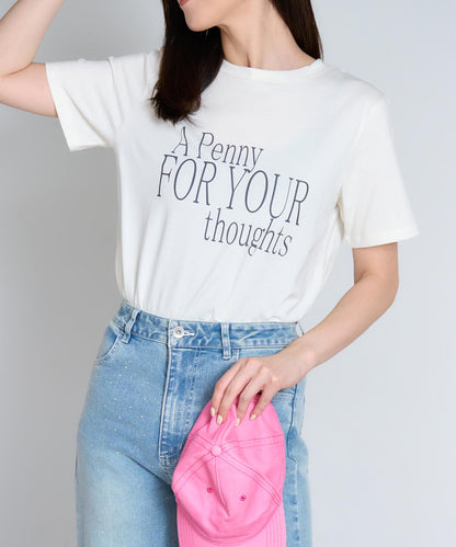 'THOUGHTS' ロゴ 半袖サイロTシャツ/コットンTシャツ