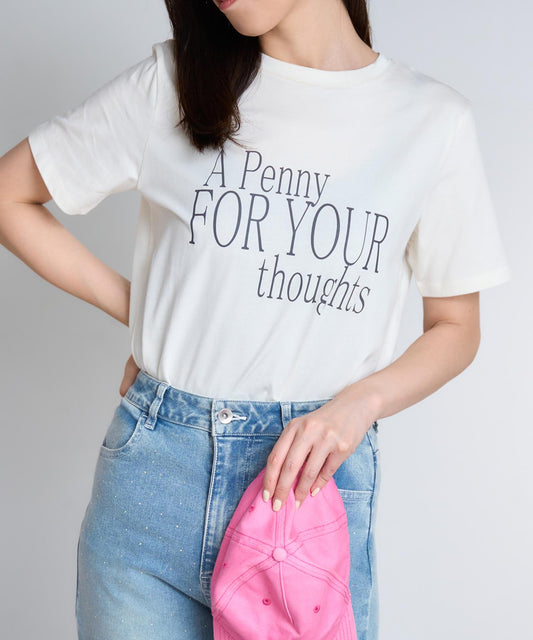 'THOUGHTS' ロゴ 半袖サイロTシャツ/コットンTシャツ