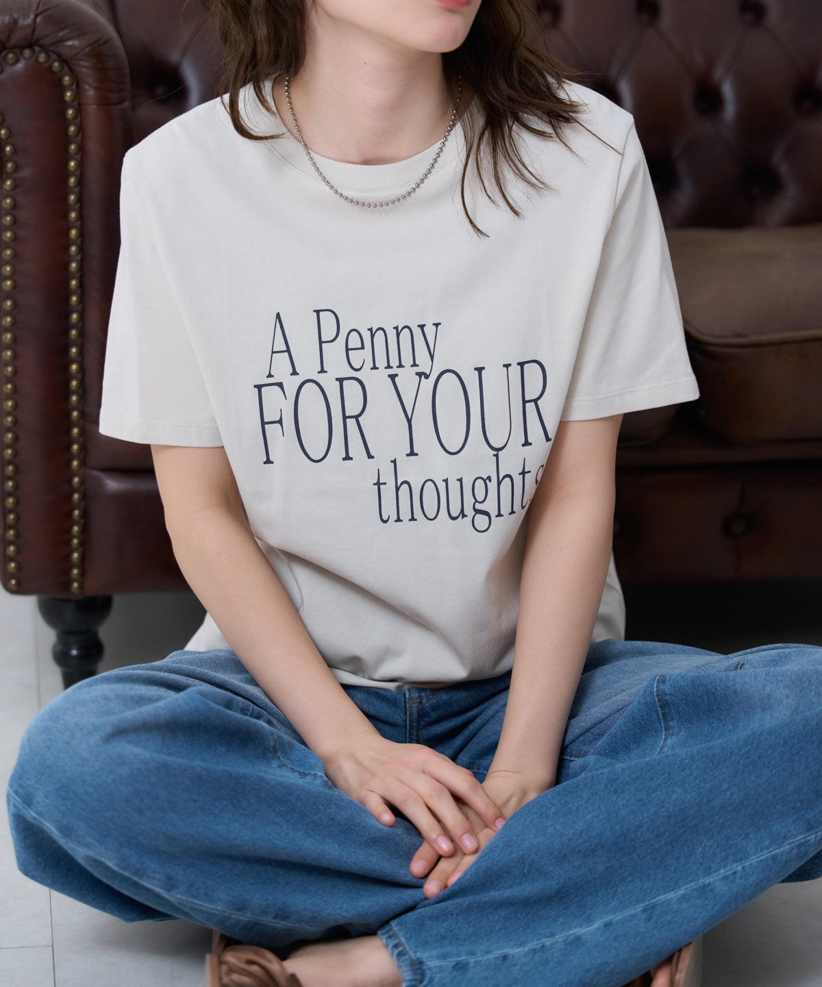 'THOUGHTS' ロゴ 半袖サイロTシャツ/コットンTシャツ