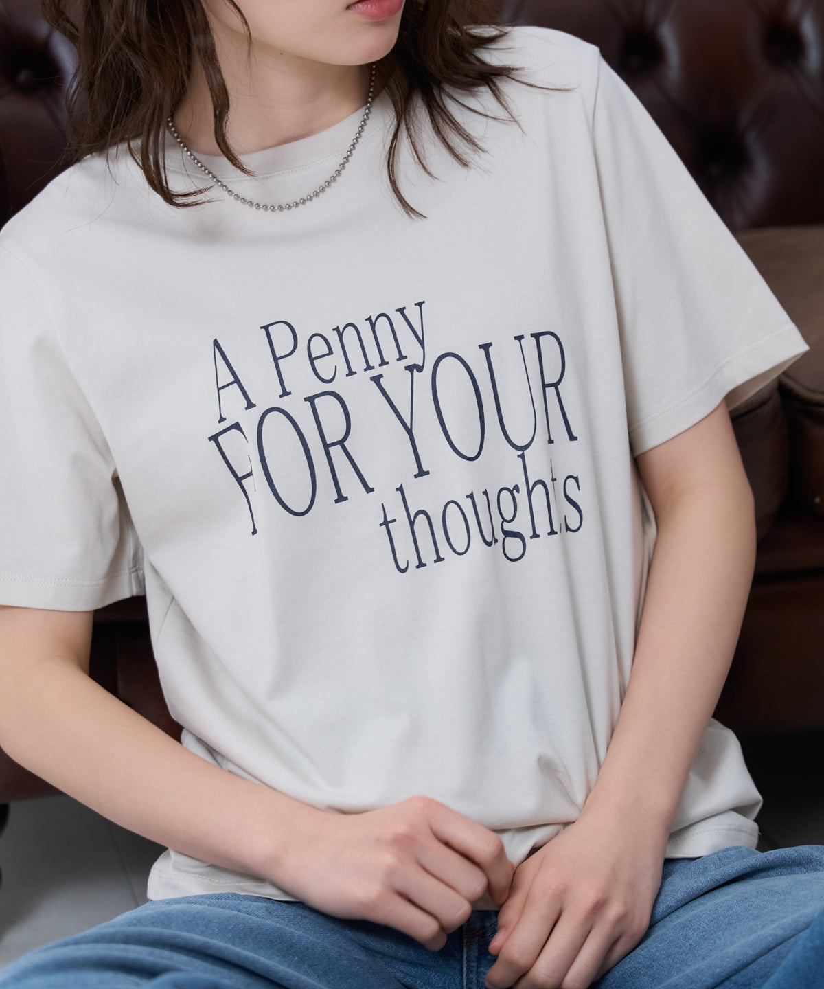 'THOUGHTS' ロゴ 半袖サイロTシャツ/コットンTシャツ