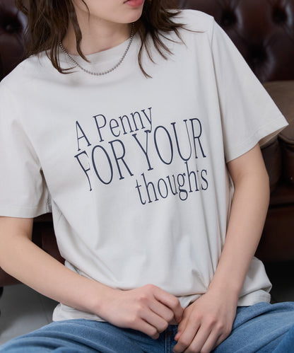 'THOUGHTS' ロゴ 半袖サイロTシャツ/コットンTシャツ