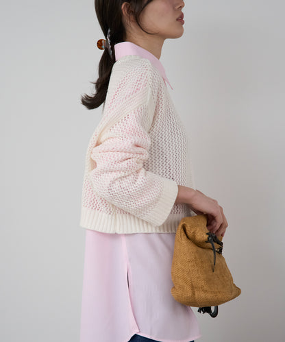 メッシュニットプルオーバー