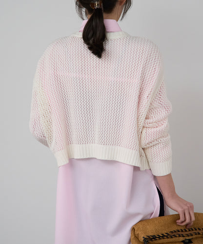 メッシュニットプルオーバー