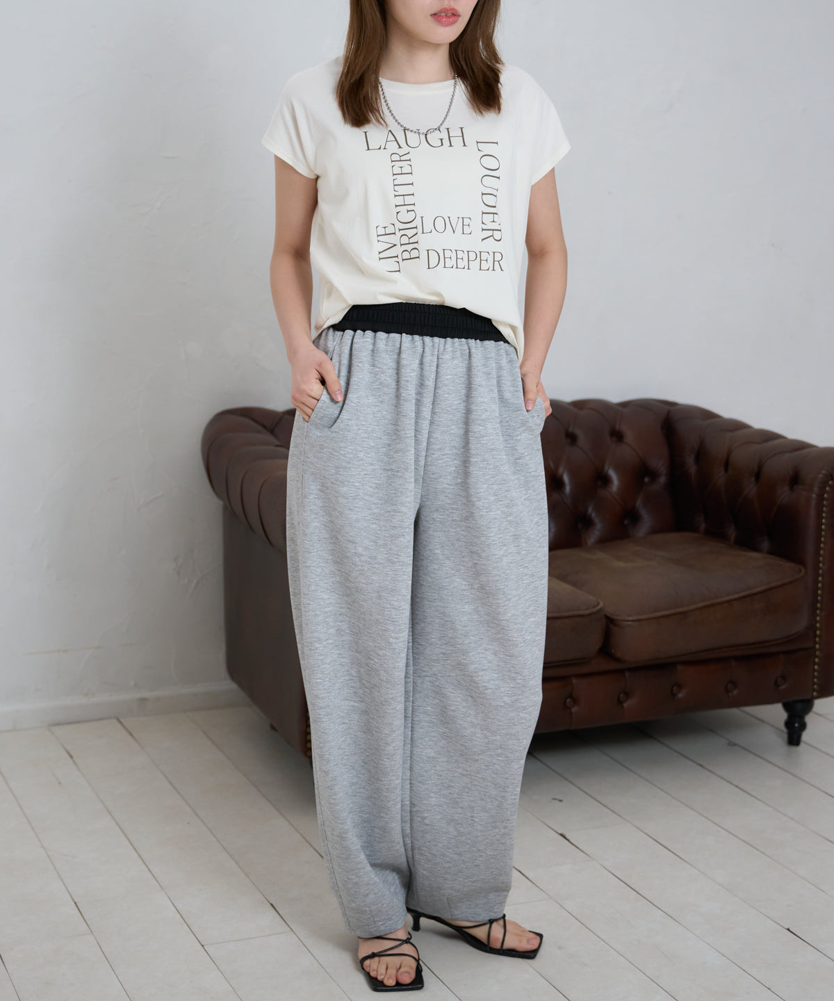 スクエアロゴ フレンチスリーブTシャツ/サイロ コットンTシャツ