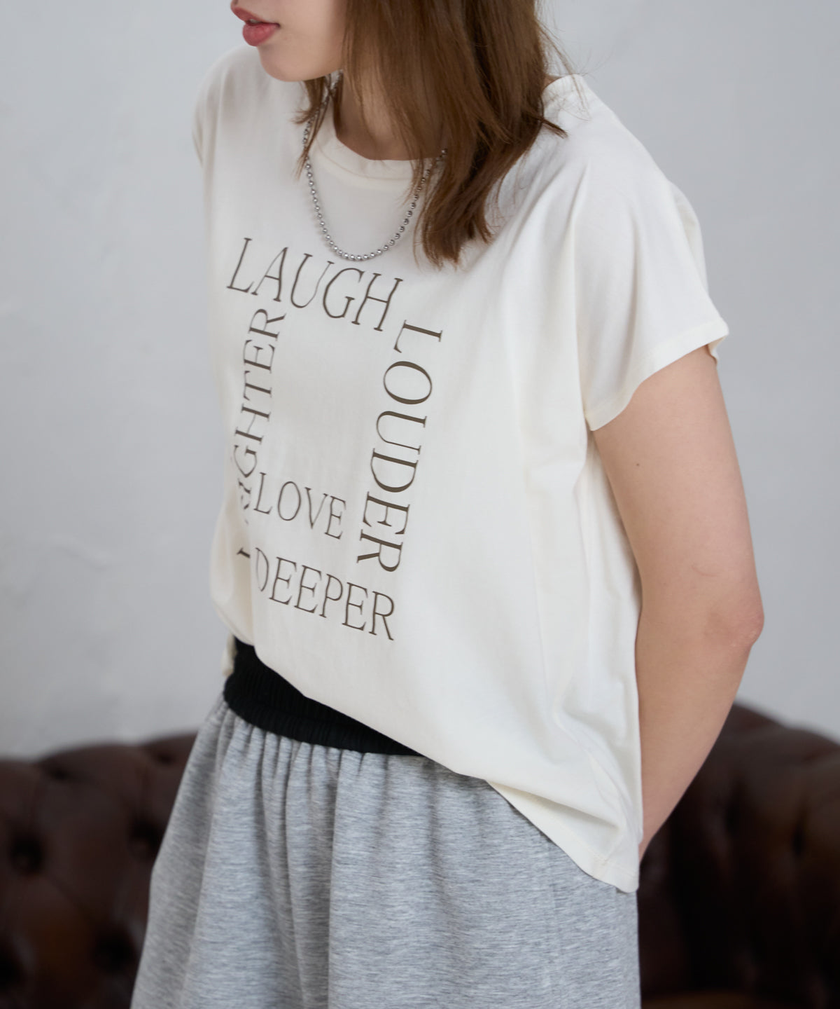 スクエアロゴ フレンチスリーブTシャツ/サイロ コットンTシャツ