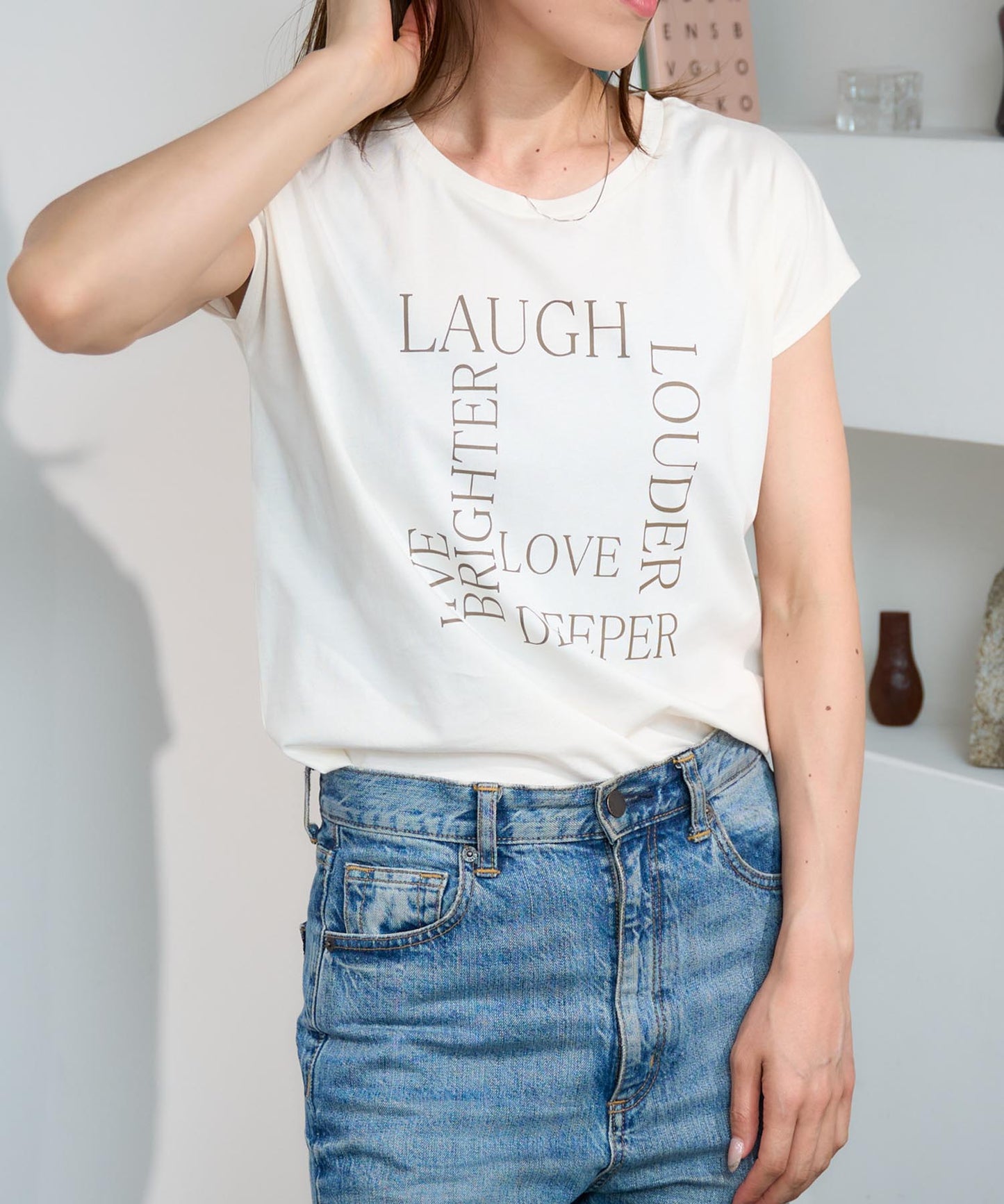 スクエアロゴ フレンチスリーブTシャツ/サイロ コットンTシャツ