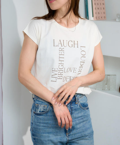 スクエアロゴ フレンチスリーブTシャツ/サイロ コットンTシャツ