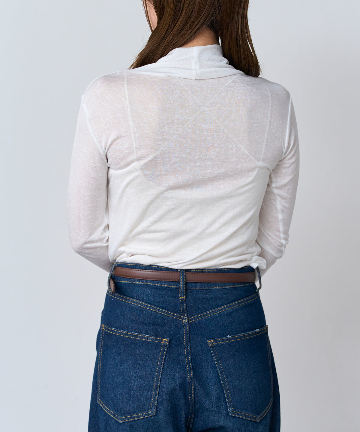 シアーハイネックトップス