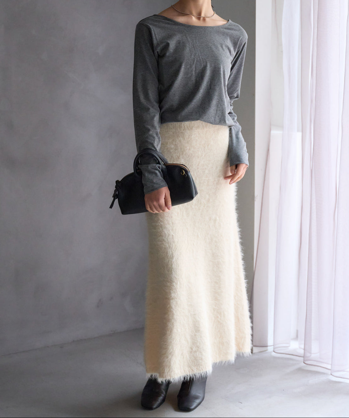 【セットアップ対応】シャギーニットスカート