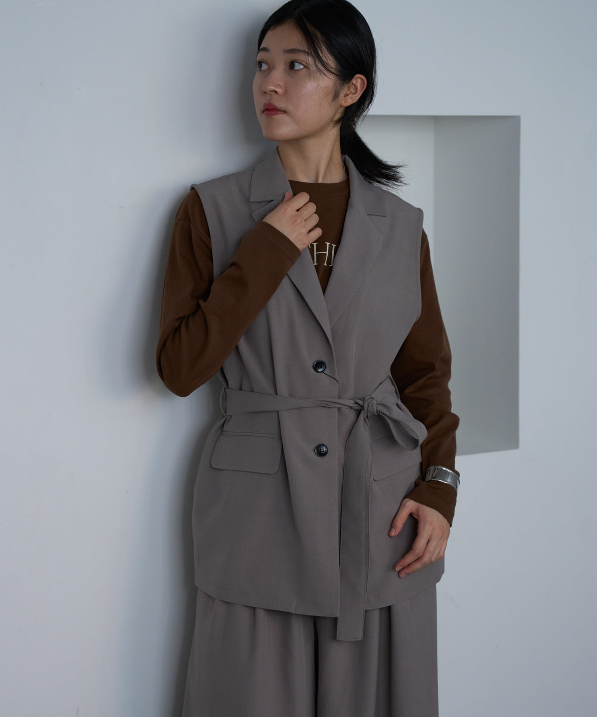 ベルト付きジレ/セットアップ対応