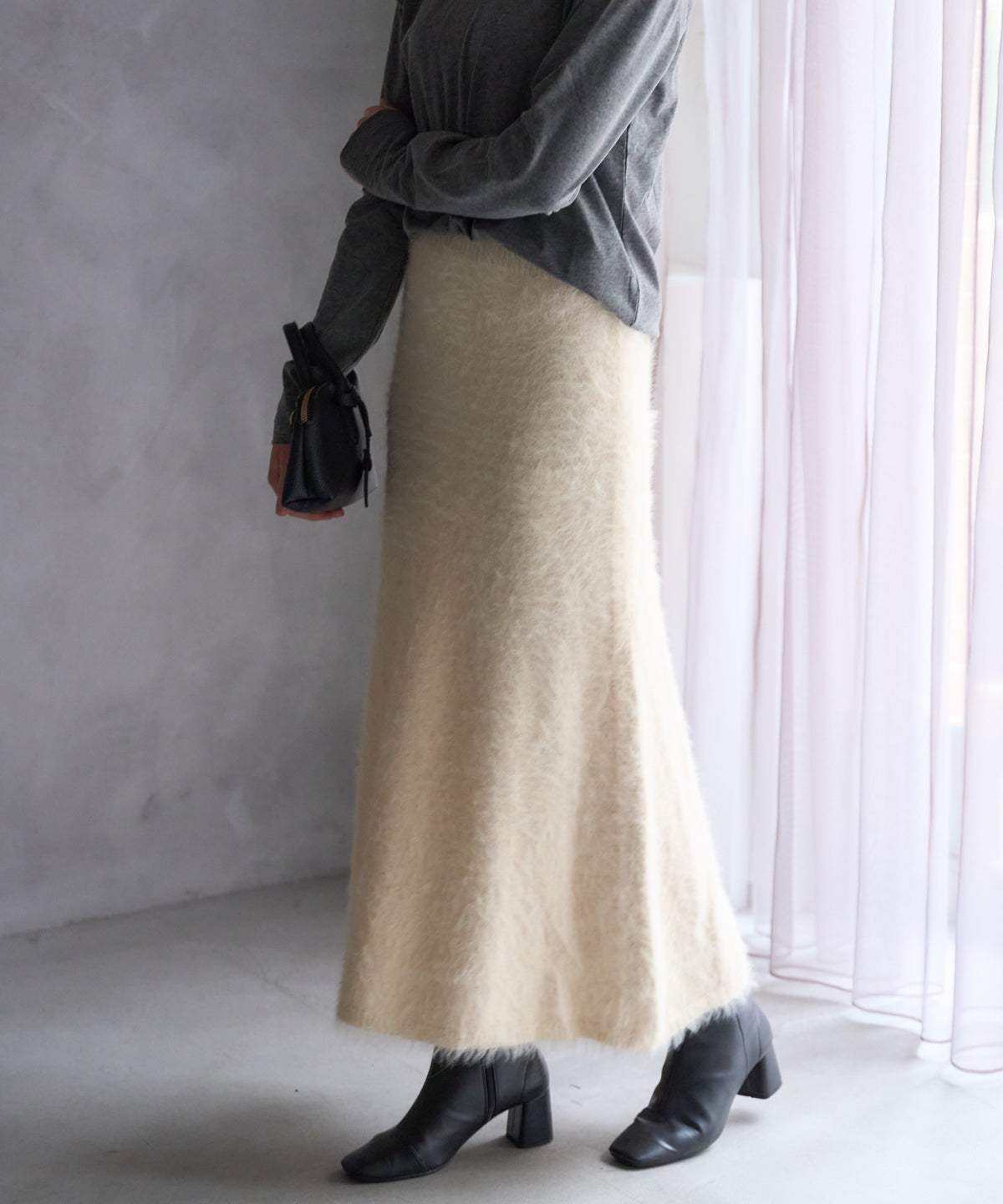 【セットアップ対応】シャギーニットスカート