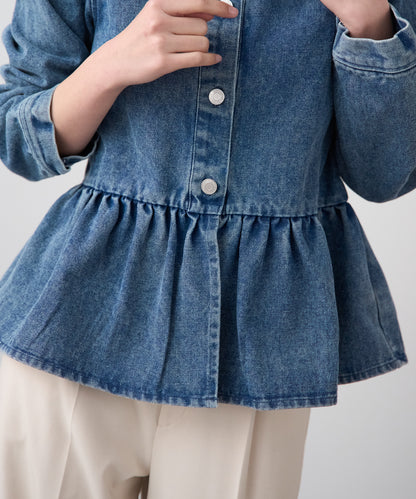 ペプラムデニムジャケット