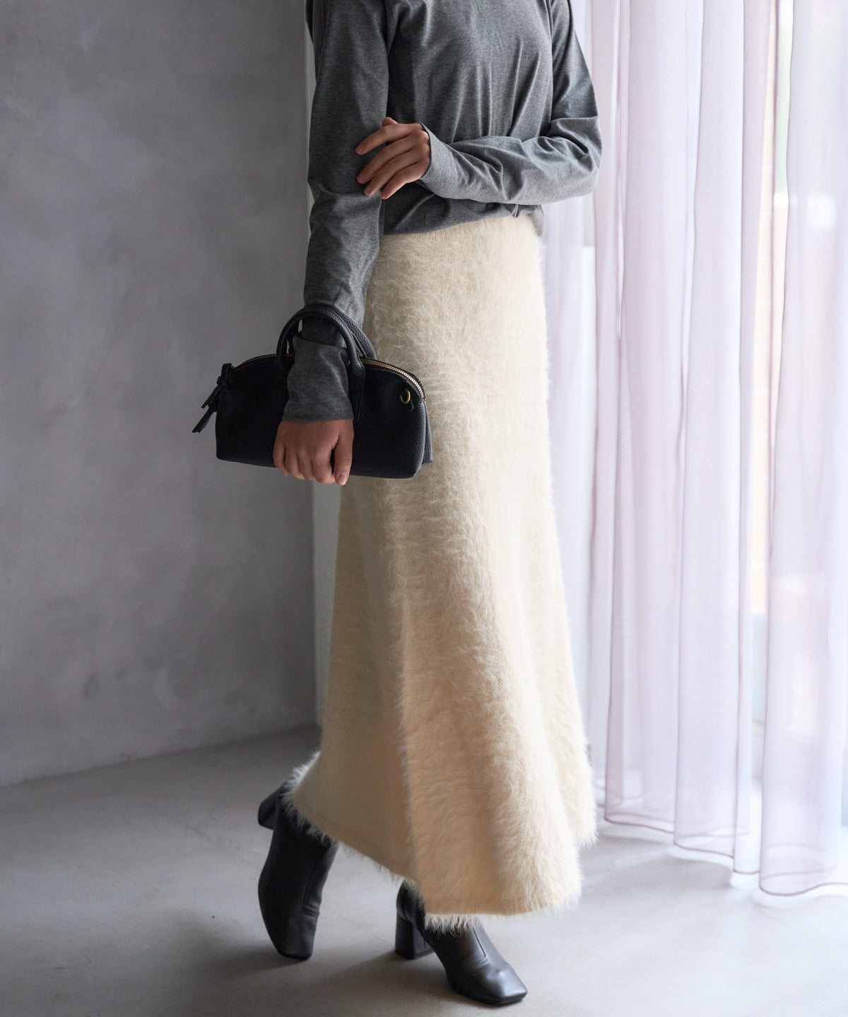 【セットアップ対応】シャギーニットスカート