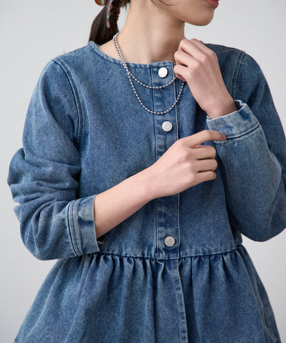 ペプラムデニムジャケット