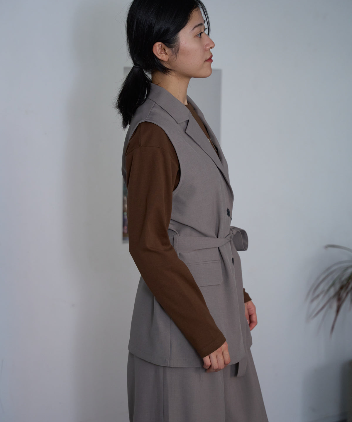 ベルト付きジレ/セットアップ対応