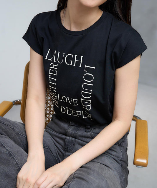 スクエアロゴ フレンチスリーブTシャツ/サイロ コットンTシャツ