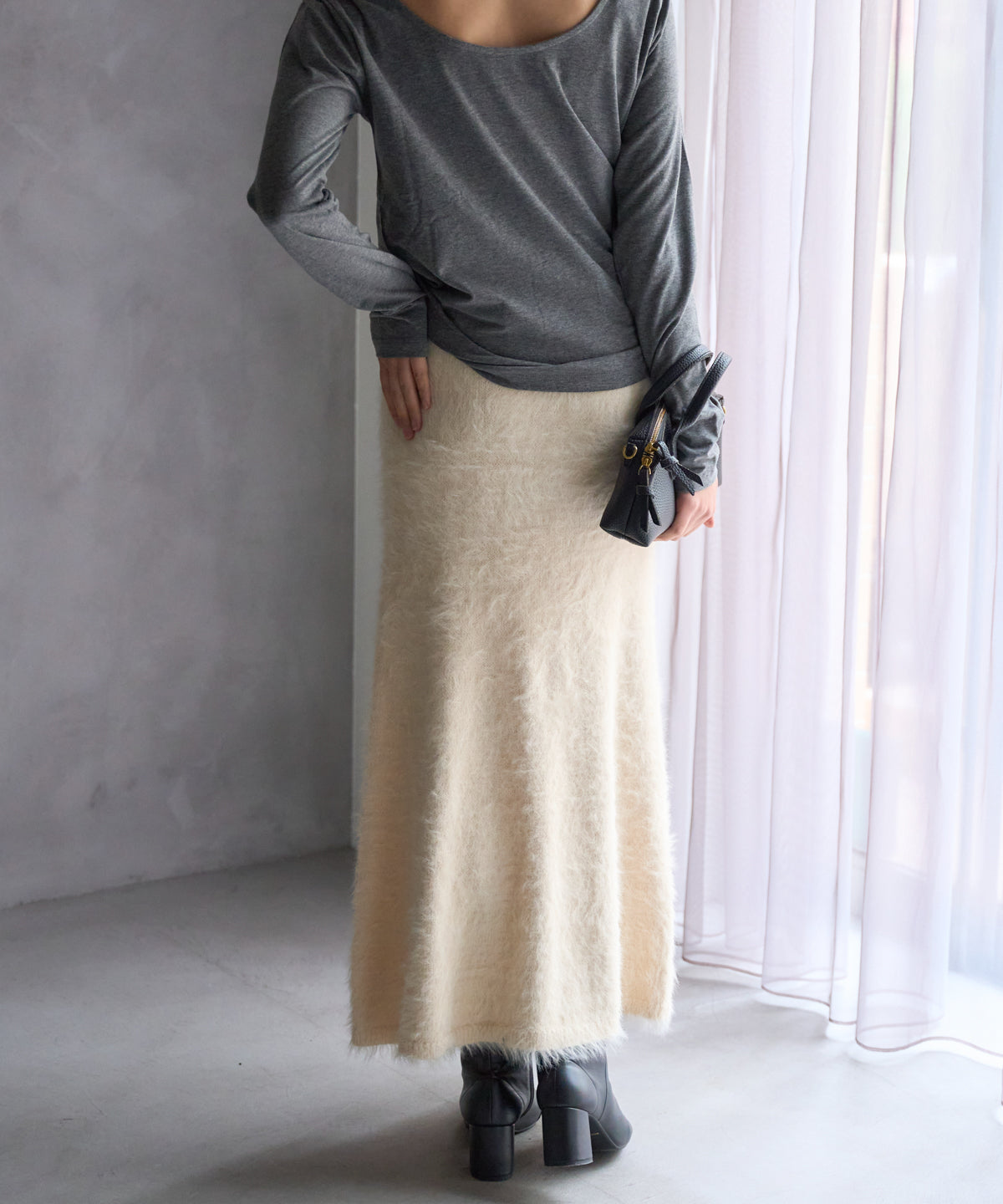 【セットアップ対応】シャギーニットスカート
