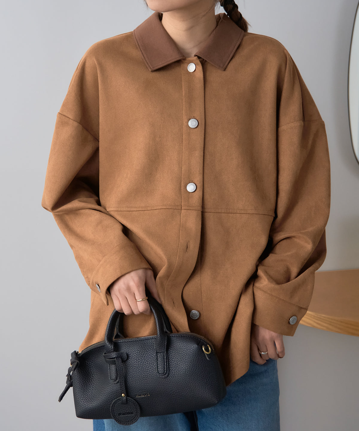 スエードタッチシャツジャケット