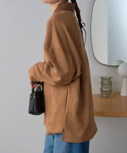 スエードタッチシャツジャケット