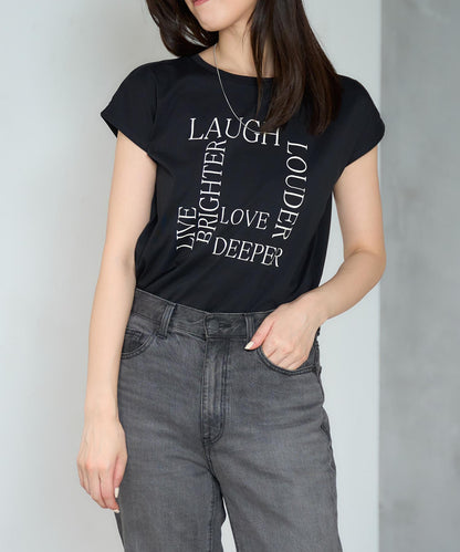 スクエアロゴ フレンチスリーブTシャツ/サイロ コットンTシャツ