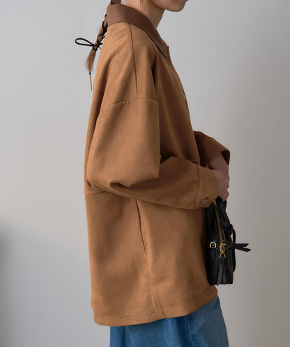 スエードタッチシャツジャケット