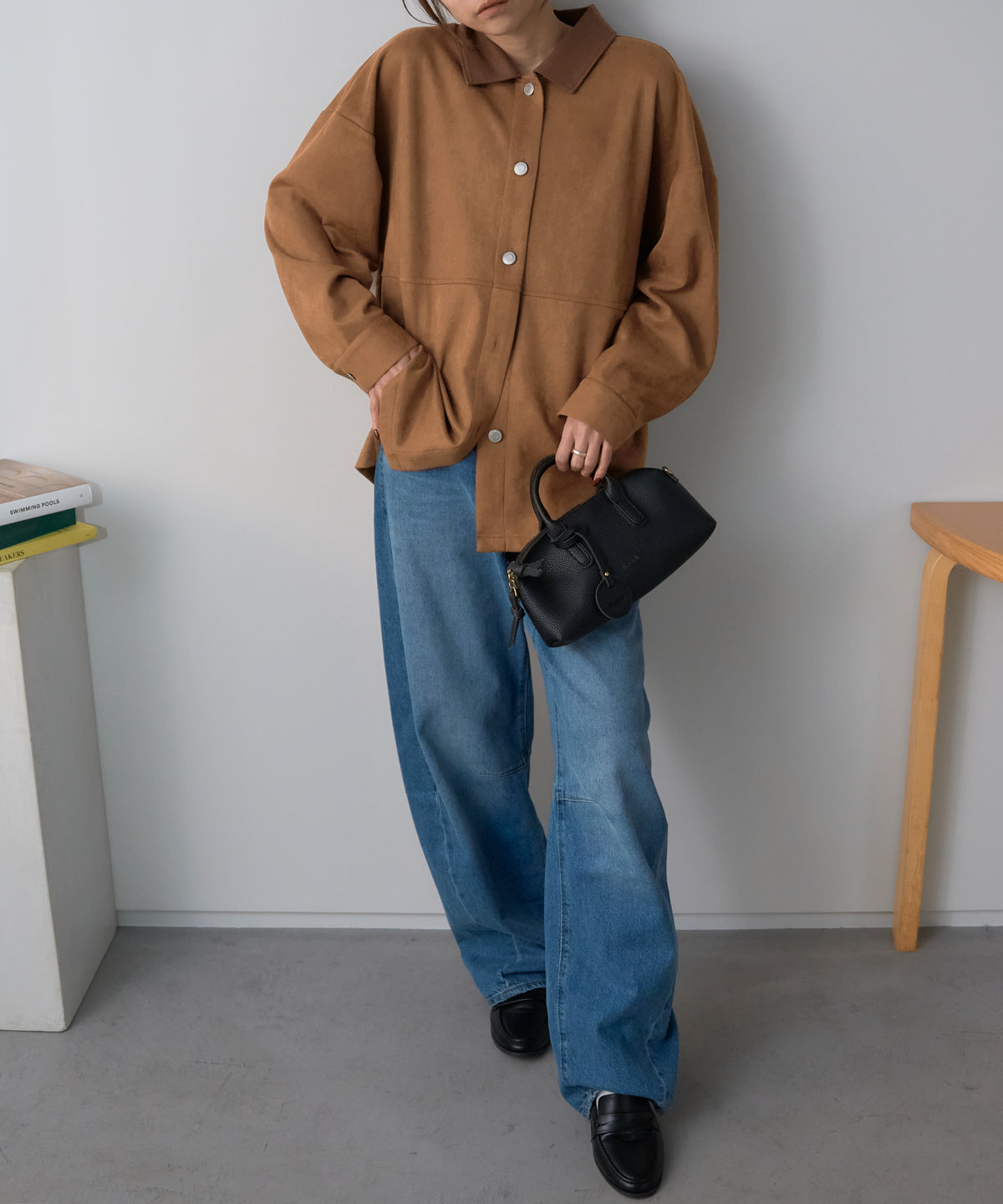 スエードタッチシャツジャケット