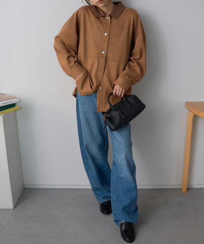 スエードタッチシャツジャケット