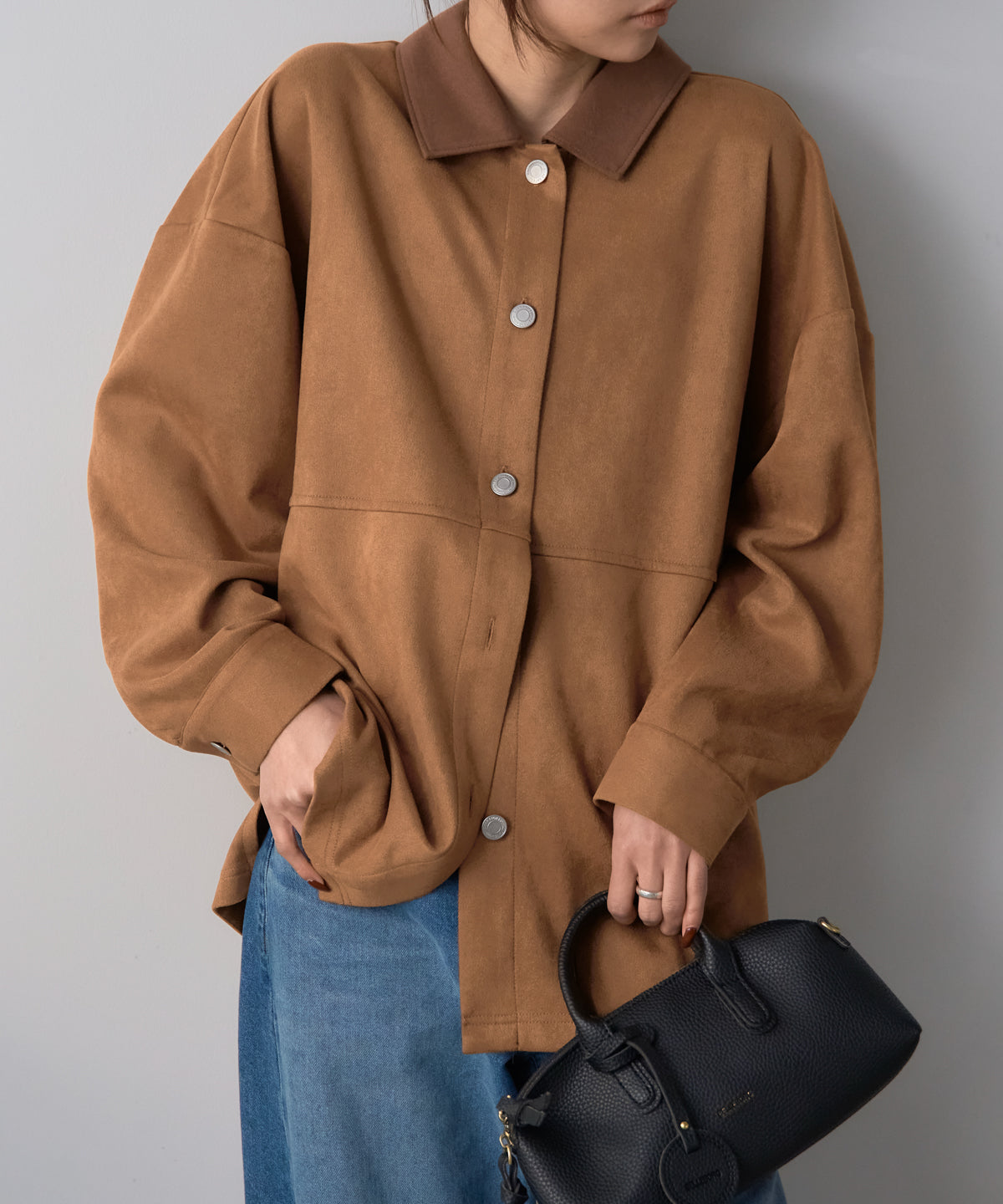 スエードタッチシャツジャケット