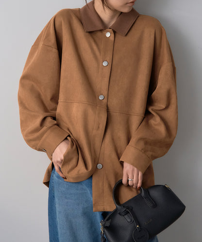 スエードタッチシャツジャケット
