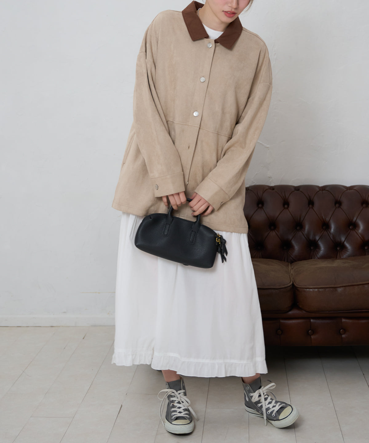 スエードタッチシャツジャケット