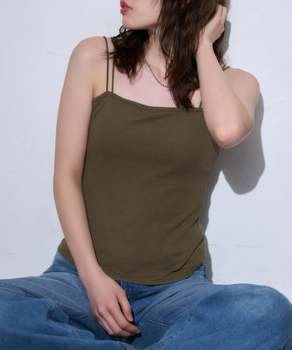 カップ付きダブルストラップキャミソール/ベアトップ