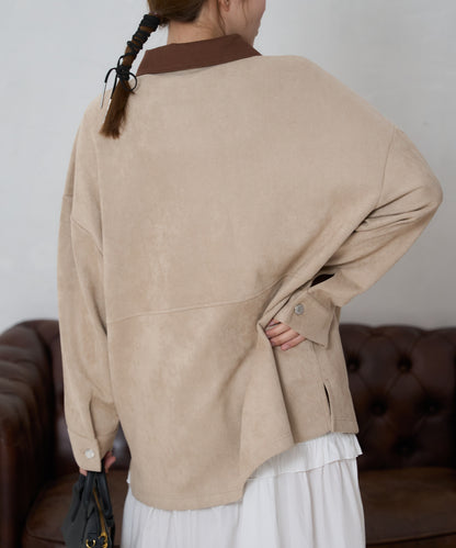 スエードタッチシャツジャケット