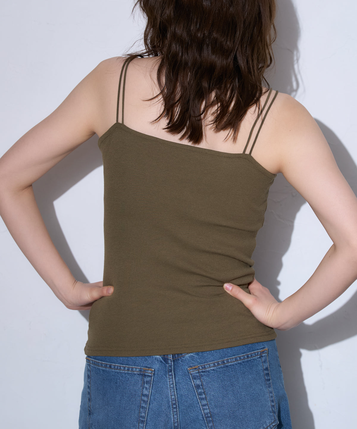 カップ付きダブルストラップキャミソール/ベアトップ