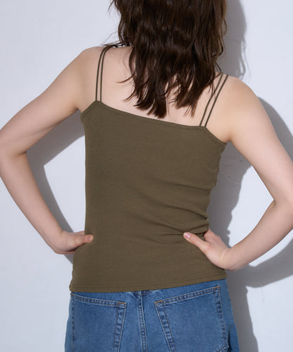 カップ付きダブルストラップキャミソール/ベアトップ