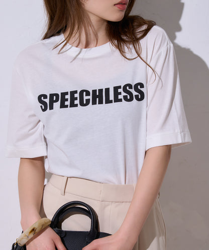 サイロコットン ロゴプリント5分袖Tシャツ